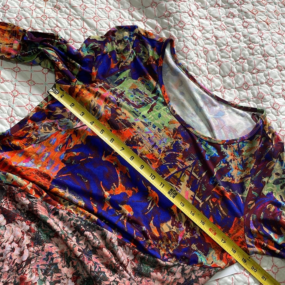 Soft surroundings, dark floral, patchwork knit dr… - image 8